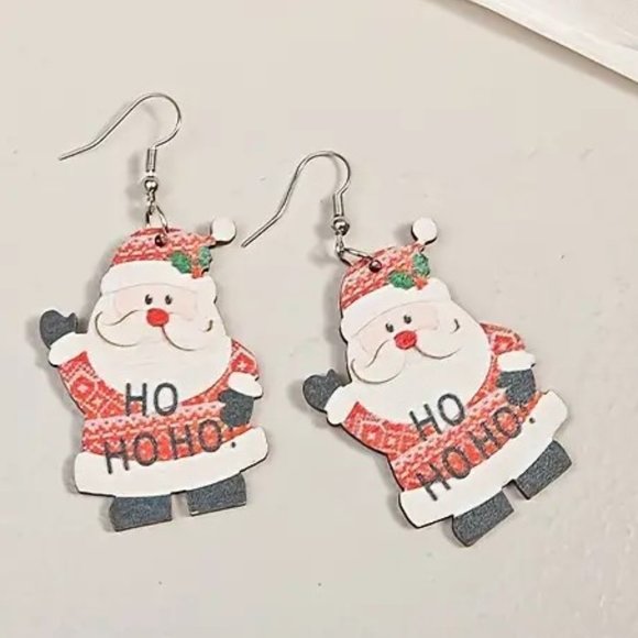 3/$12~Santa Ho Ho Ho Earrings - Picture 1 of 3